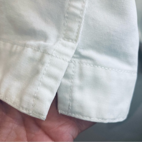 LL BEAN Sz XL White Canvass Pockets Oversized Denim Jean Style Jacket - Picture 8 of 10